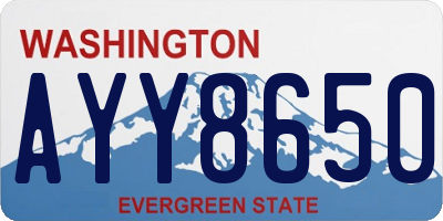 WA license plate AYY8650