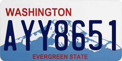 WA license plate AYY8651