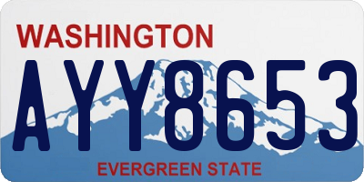 WA license plate AYY8653