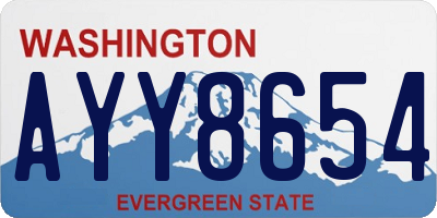 WA license plate AYY8654