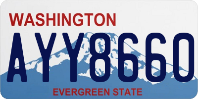 WA license plate AYY8660