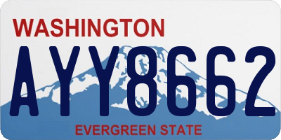 WA license plate AYY8662