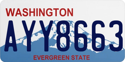 WA license plate AYY8663