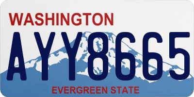 WA license plate AYY8665