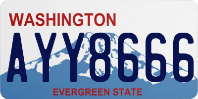 WA license plate AYY8666