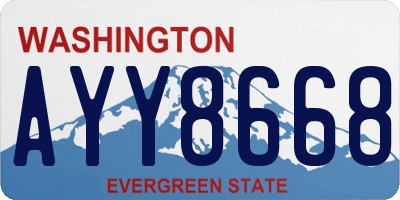 WA license plate AYY8668