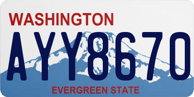 WA license plate AYY8670