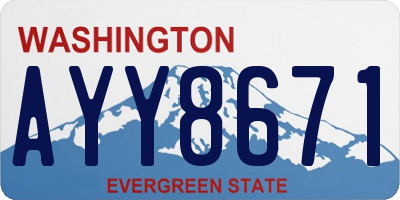 WA license plate AYY8671