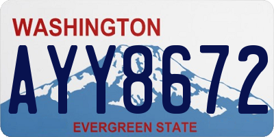 WA license plate AYY8672