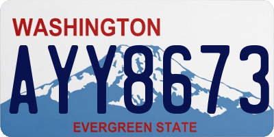 WA license plate AYY8673