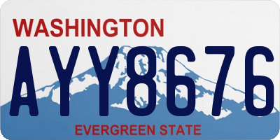 WA license plate AYY8676