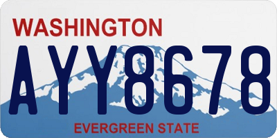 WA license plate AYY8678