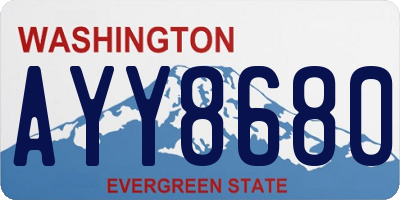 WA license plate AYY8680