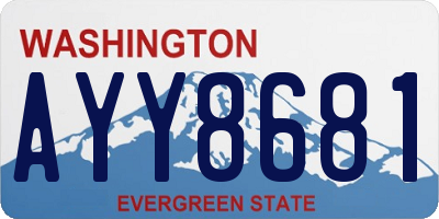 WA license plate AYY8681