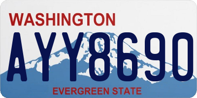 WA license plate AYY8690