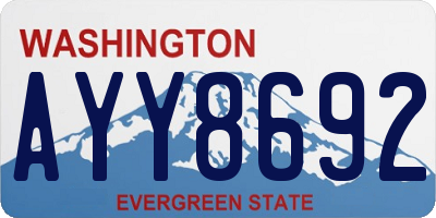 WA license plate AYY8692