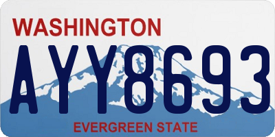 WA license plate AYY8693