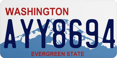 WA license plate AYY8694