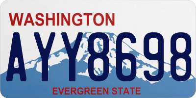 WA license plate AYY8698