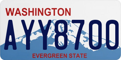 WA license plate AYY8700