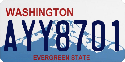 WA license plate AYY8701