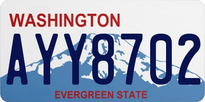 WA license plate AYY8702