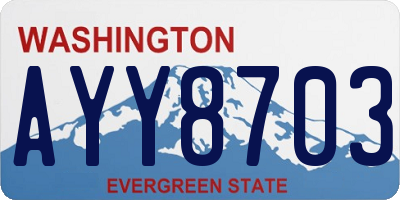 WA license plate AYY8703