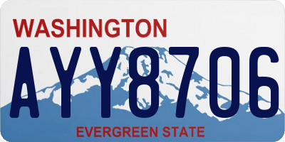 WA license plate AYY8706