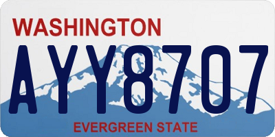 WA license plate AYY8707