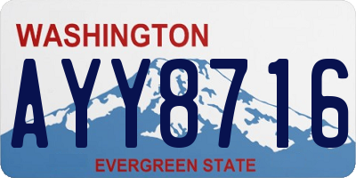 WA license plate AYY8716