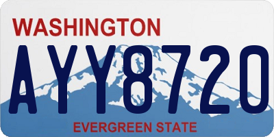 WA license plate AYY8720