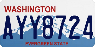 WA license plate AYY8724