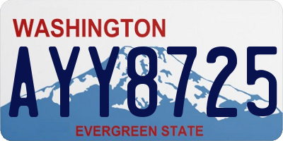 WA license plate AYY8725