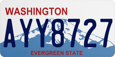 WA license plate AYY8727