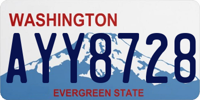 WA license plate AYY8728