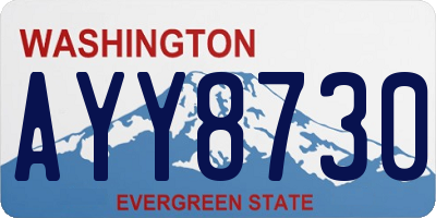 WA license plate AYY8730