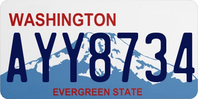 WA license plate AYY8734