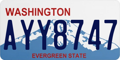 WA license plate AYY8747