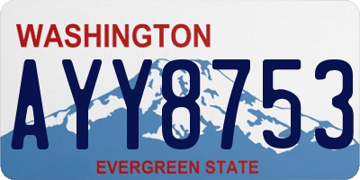 WA license plate AYY8753