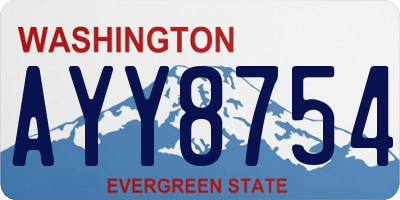 WA license plate AYY8754