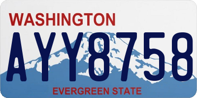 WA license plate AYY8758