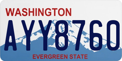 WA license plate AYY8760