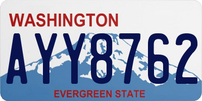 WA license plate AYY8762