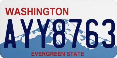 WA license plate AYY8763