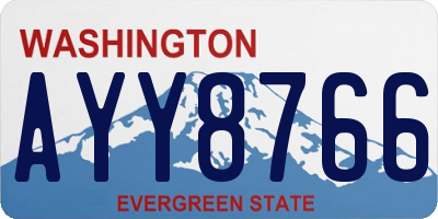 WA license plate AYY8766