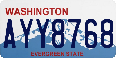 WA license plate AYY8768