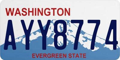 WA license plate AYY8774