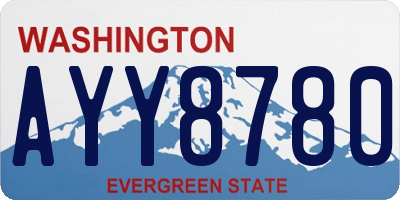 WA license plate AYY8780