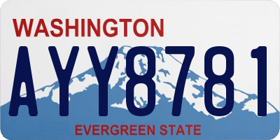 WA license plate AYY8781