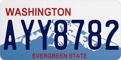 WA license plate AYY8782